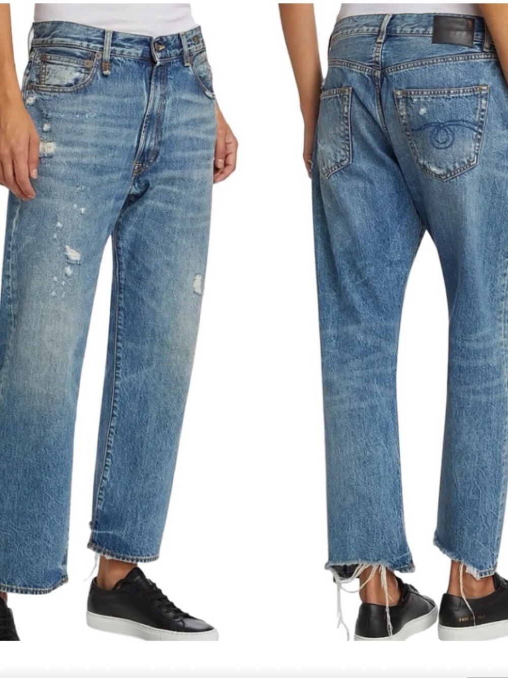 R13 Boyfriend Jeans in Bain w/Rips. Sz 29